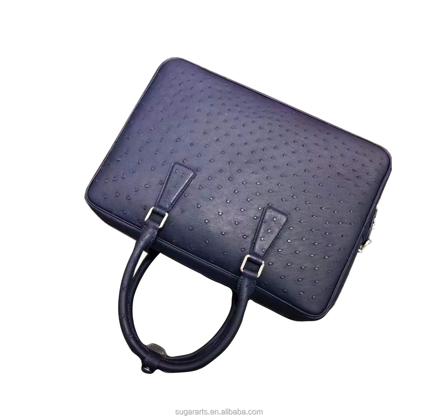 South Africa ostrich embossed leather Cowhide inner material bags key lock briefcase for men