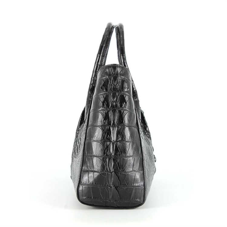 Wholesale cheapest high quality private label elegance stylish bag crocodile embossed leather women bag black handbags