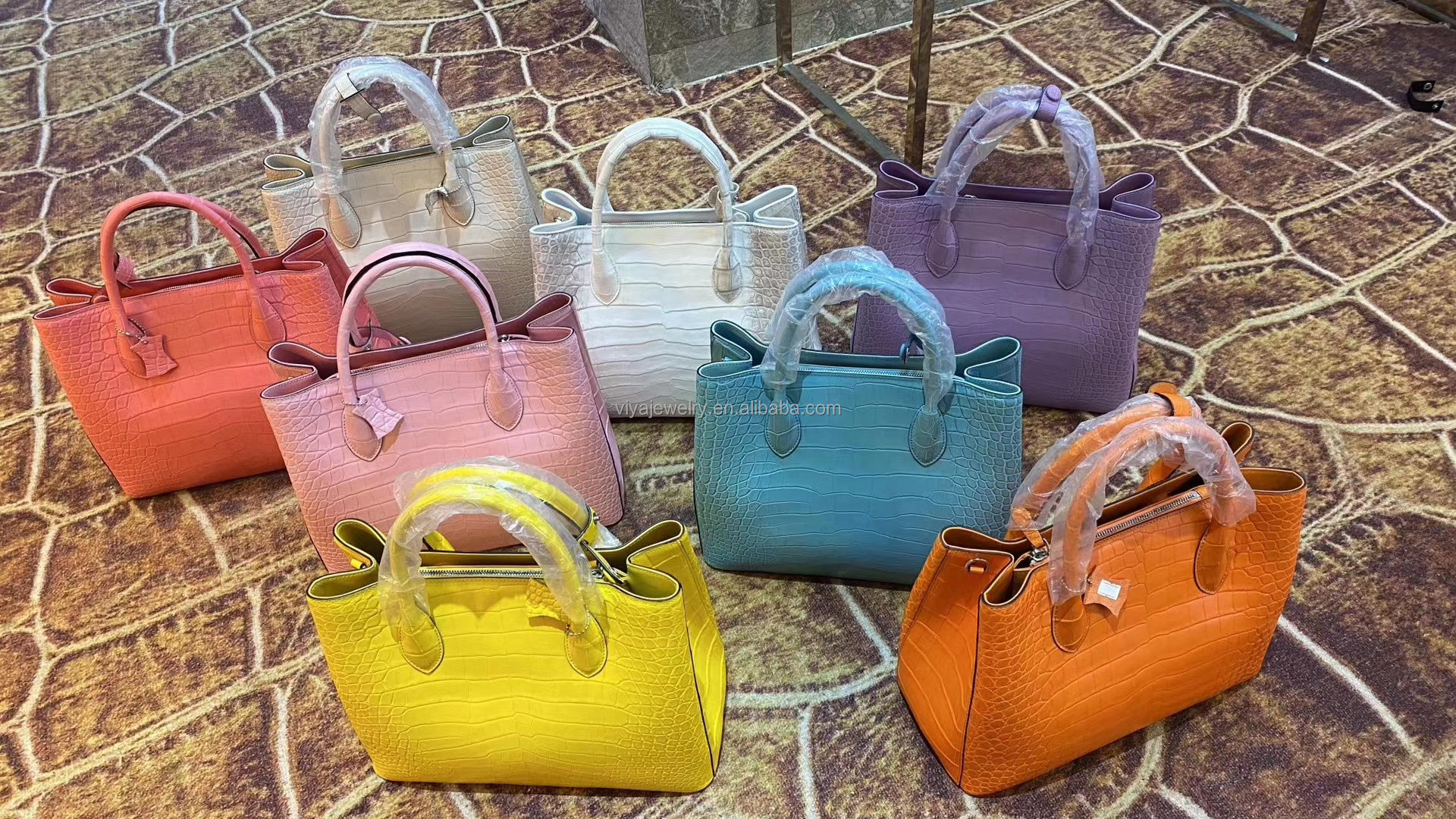 High Quality 100% Genuine Crocodile Leather Hand Bag Elegant