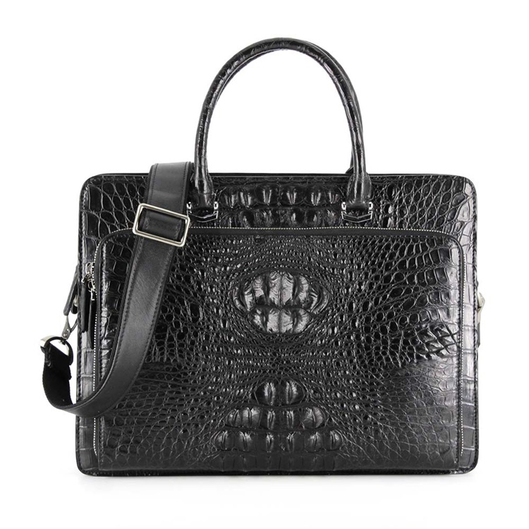 Wholesale high quality  genuine leather crocodile printed leather   briefcase laptop bag