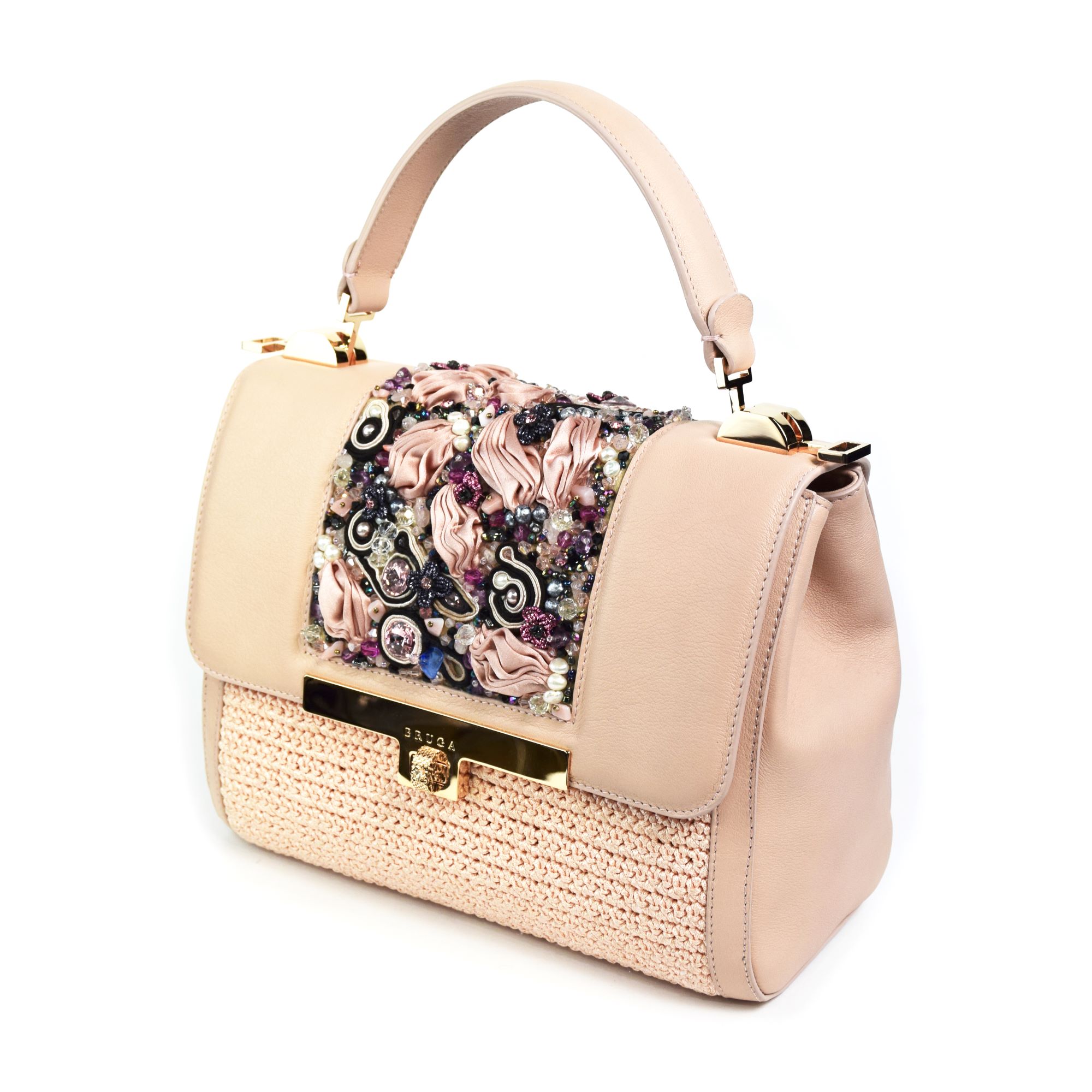 Made in Italy   BRIGIDA LEATHER POWDER PINK Luxury Bag for Classy Lady