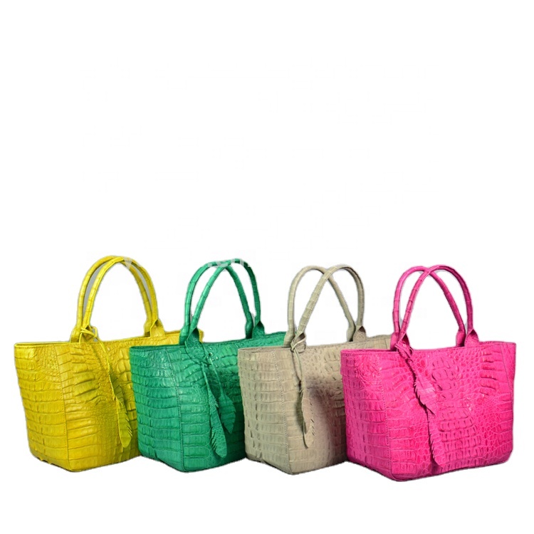 Exotic bags luxury crocodile tote bags women shopping bags genuine leather handbags hand made female