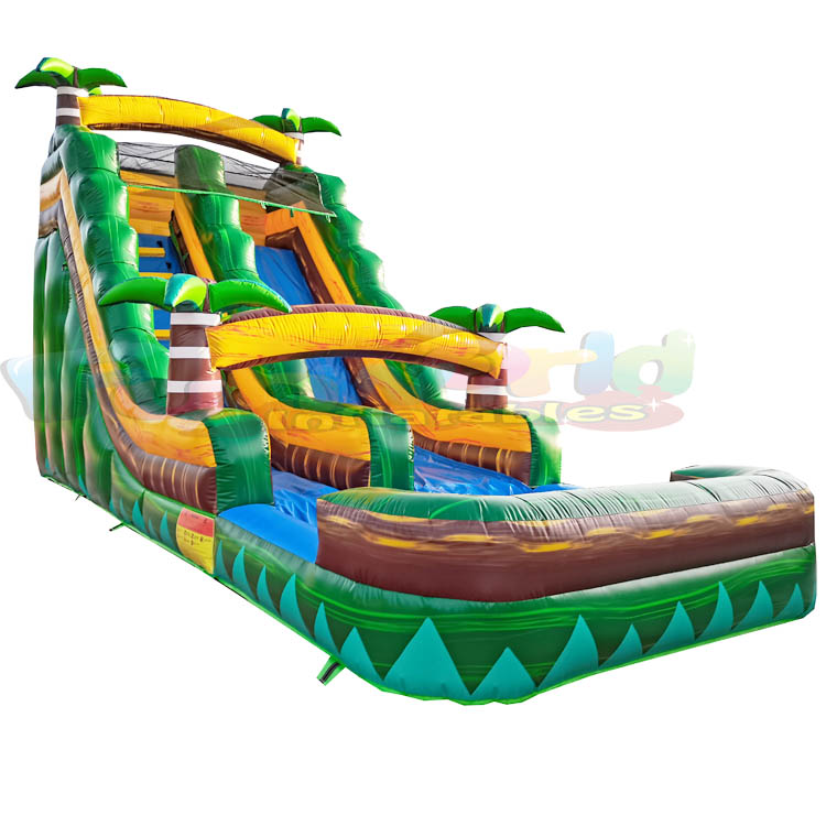 Outdoor commercial combo bounce water slide jumper Inflatable tropical water slide