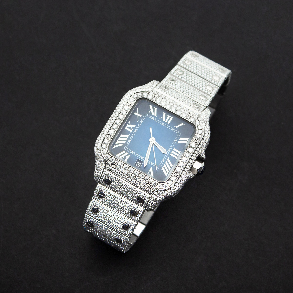Buy Bezel In White Gold Stainless Steel Date Roman